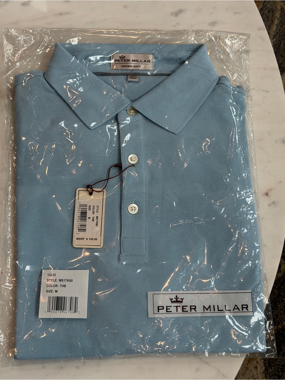 NWT Peter Millar Crown Soft Pique Polo in Tar Heel Blue, men’s size Medium - Picture 2 of 4